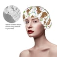 thumbnail image 2 of KLL Cute Sloth Pattern Shower Cap & Bath Cap for Women,Reversible Oversized Waterproof Shower Caps for all Hair Lengths,Elastic Reusable Bathing Hair Cap, 2 of 6
