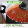 thumbnail image 2 of Stockpot GreenLife de cerámica antiadherente de 6 cuartos de galón con tapa de vidrio, color negro, 2 of 6