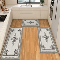IsecretJoy Washable Kitchen Rugs Sets of 3, Non Slip Kitchen Mats for Floor Waterproof & Stain Resistant Runner Rug for Kitchen, Laundry Room, Hallway