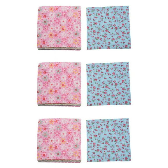 300Pcs 10X10cm Square Floral Cotton Fabric Cloth for DIY Craft Sewing