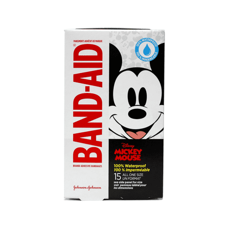 Band-Aid Brand Adhesive Bandages, Mickey Mouse 100% Waterproof 15 each