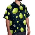 thumbnail image 2 of Tennis Men's Short Sleeve Spread Collar Beach Shirts Casual Printed Button Down Unisex Summer Tops, 2 of 6