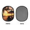 thumbnail image 2 of Pofeuu Hawaiian Sunset Beach Print Silicone Pot Mat Mitten With Hanging Loop Heat Resistant Oven Mitts Non-Slip Bbq Baking Smoking Potholders, 2 of 7