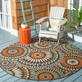 thumbnail image 2 of SAFAVIEH Veranda Petra Geometric Indoor/Outdoor Area Rug, Chocolate/Terracotta, 3' x 3' Round, 2 of 8
