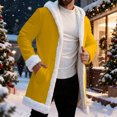 thumbnail image 5 of QATAINLAV Yellow Christmas Jacket for Men Warm Lined Winter Fleece Hooded Cardigan Funny Santa Claus Coat, 5 of 9