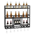 thumbnail image 5 of SHegdu 3-Tiers Liquor Bottles Floating Shelves Wall Mounted Wine Rack with Glass Holder Liquor Bottle Display Shelf for Home Bar Dining Room Kitchen Living Room, 5 of 8
