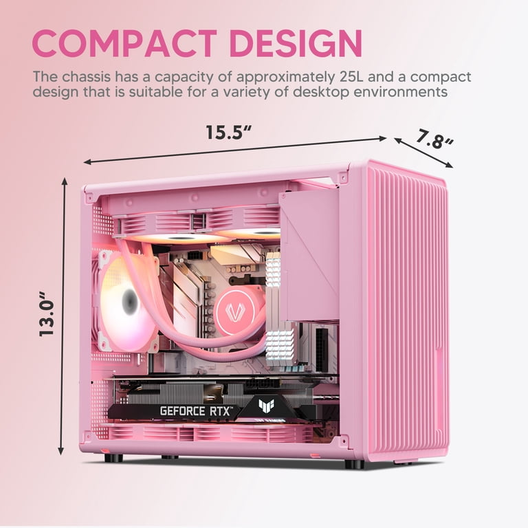 Vetroo M06 Micro-ATX/Mini-ITX Gaming PC Case, Compact High Airflow