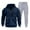 Dark Blue, variant on Brondbend Mens 2 Piece Sweatsuits Sets Mens Jogger Set Long Sleeved Hoodies with Zipper and Pocket Sweatshirt Elastic Waist Sweatpants Tracksuits Winter Fitness Sport Suits,Black