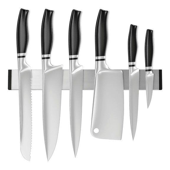 Knife Holder, 15.75 Inch Magnetic Strip for Wall, Premium Stainless Steel Wall Mounted No Drill Magnetic Knife Bar, Space Saving Strong Magnetic Rack for Kitchen Utensil Storage