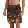thumbnail image 2 of Zufioo Cool Black Gold Dragon for Men's Casual Beach Shorts, Sports Fitness Quick-drying Drawstring Shorts with Pockets for Home Wear-X-Large, 2 of 6