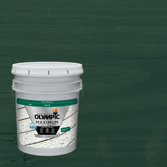 Olympic Maximum 5 Gallons SC-1048 Mountain Pine Solid Color Exterior Stain and Sealer in One
