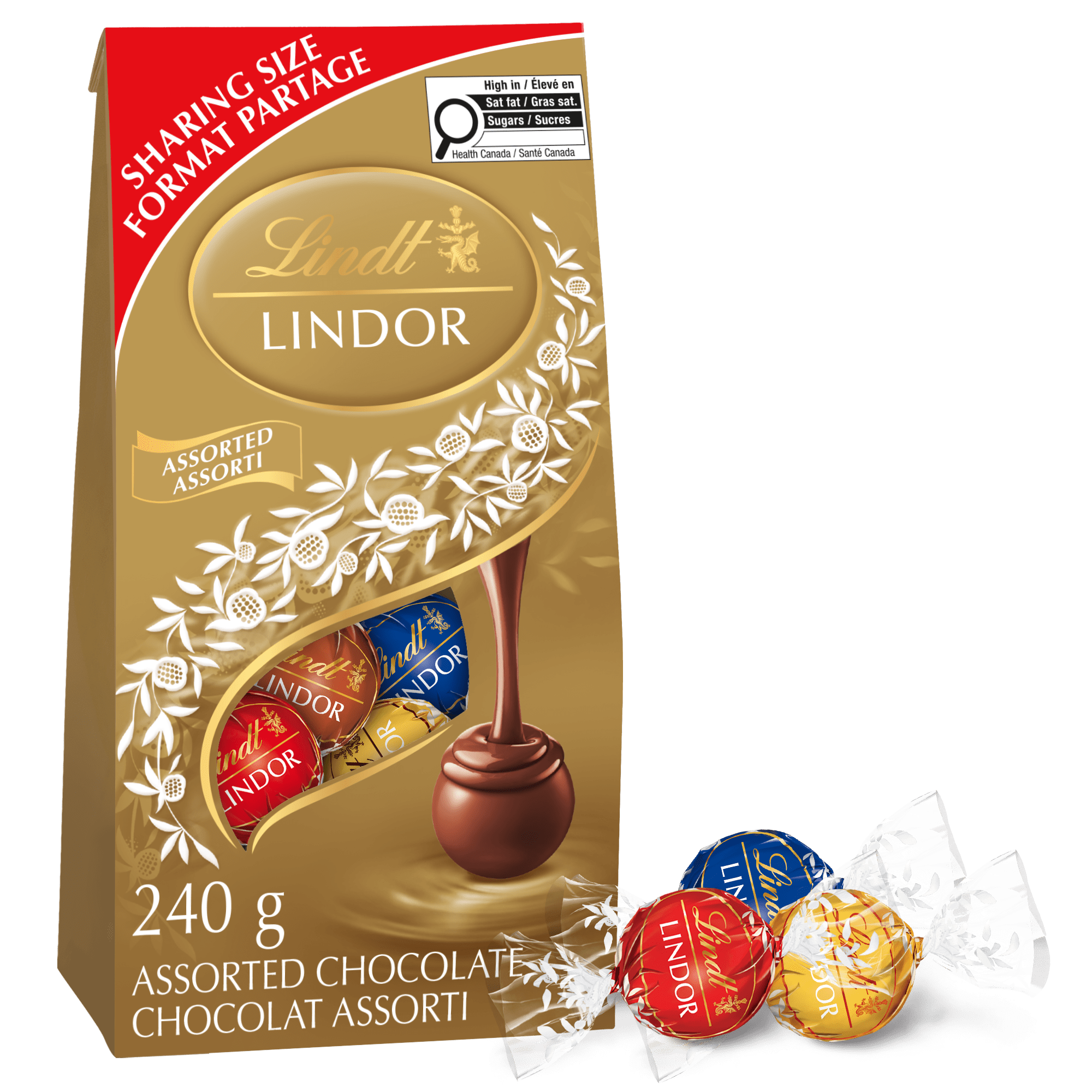 Lindt LINDOR Assorted Chocolate Truffles, 240-Gram Bag, 240g Large Bag