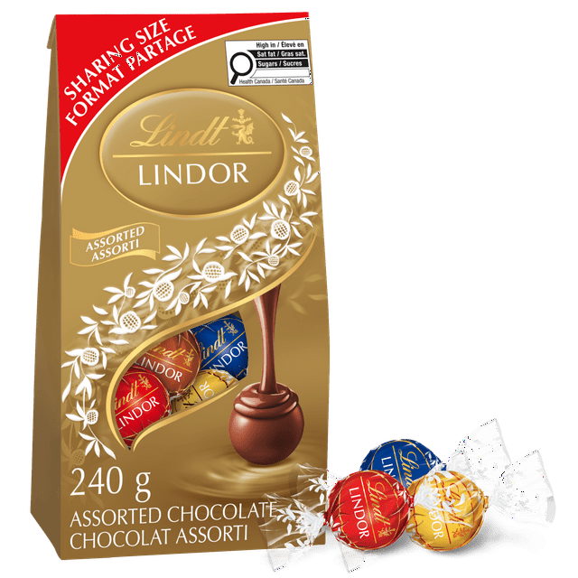 Lindt LINDOR Assorted Chocolate Truffles, 240-Gram Bag