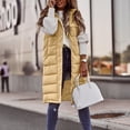 thumbnail image 6 of ManxiVoo Womens Vests Outerwear Quilted Warm Coat with Pockets Vest Women's Jacket Jacket Long Quilted Outdoor Sleeveless with Hood Coat Winter Women's Coats for Women Khaki XXL, 6 of 9