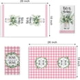 thumbnail image 2 of Home Sweet Home Spring Summer Kitchen Dish Towels Set of 2, Eucalyptus Leaves Mason Jar Hand Towels Drying Baking Cooking Cloth, Pink Plaid Farmhouse Bless Our Home Kitchen Decor 18x26 Inch, 2 of 6