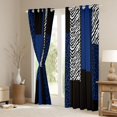thumbnail image 3 of Homewish Blue White Black Black Out Curtains,Modern Asbtract Geometric Curtains Pack of 2 (42x63 Each),Leopard Pattern Zebra Striped Bedroom Curtains For Men Women,Super Cozy Room Decor, 3 of 6