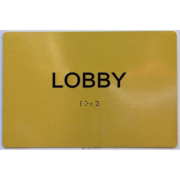 Lobby Sign- Gold(Aluminium, Gold/Black,Size 6X9) The Sensation line