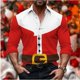 thumbnail image 1 of Camisa de muñeco de nieve con patrón HD, camisa de manga larga de alta calidad para hombre, camisa de diseño con botones, camisa de solapa para hombre talla grande, 1 of 6