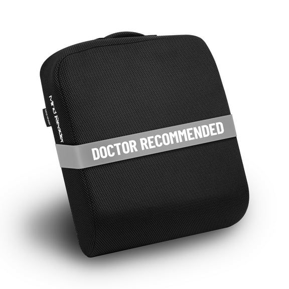 Mind Reader Memory Foam Seat Cushion, Ergonomic Pressure Relief for Office, Car, and More, Black