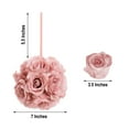 thumbnail image 3 of Efavormart 2 Pack | 7" Mauve Flower Ball Silk Rose Pomander Kissing Ball, 3 of 5