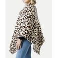 thumbnail image 3 of StylesILove Women Autumn Winter Leopard Print Faux Fur Soft Poncho Cape Ultra Warm Wrap for Autumn Winter Season (Ivory), 3 of 3