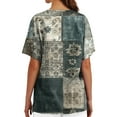 thumbnail image 5 of Scrubs For Women Tops, Plus Size Nurse Scrubs Floral Print V Neck Short Sleeve Top With Side Pockets, Split Hem-Comfortable Healthcare Work Uniform Tops White Scrubs Workout (4XL, Dark Green) ZMTing, 5 of 5