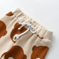 thumbnail image 5 of Baby Boy Clothes Bear Cartoon Pattern Long Sleeve Tops and Long Pants Set Fall Sweatsuits Outfits Beige 12-18 Months, 5 of 6