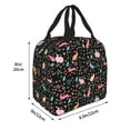 thumbnail image 2 of Yiaed Cute Rabbit And Flower Print Insulated Lunch Bag Reusable Cute Tote Lunch Box, Leakproof Cooler Lunch Bags for Work Office Travel School Picnic, 2 of 5