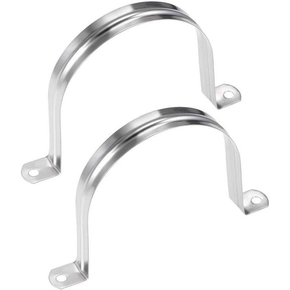 2 Pcs 6inch Rigid Pipe Strap,Two Hole Stainless Steel Strap U Bracket, Widened Tube Strap Tension Clip Assortment Kit Heavy Duty Pipe Clamp（160mm）,