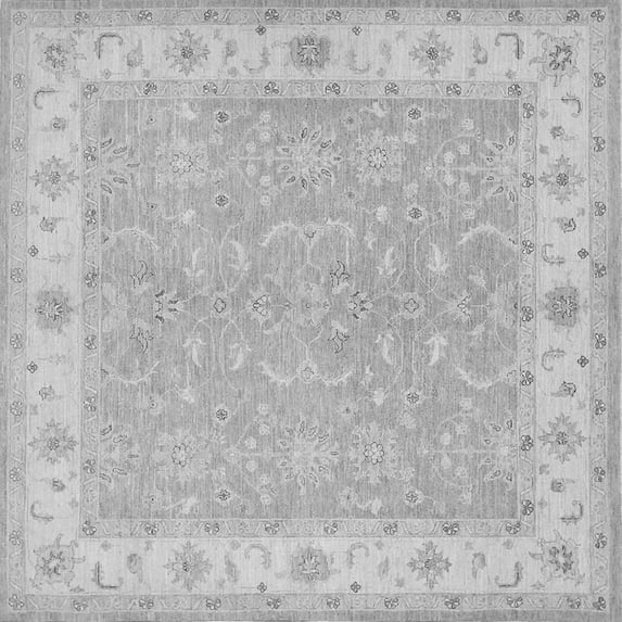 Ahgly Company Indoor Square Persian Gray Traditional Area Rugs, 4' Square