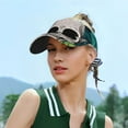 thumbnail image 6 of Gaeub Skull and Palm Leaves Sun Visor Hats with Empty Top and Adjustable, UV Protection for Golf Tennis Cycling Running, 6 of 8
