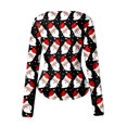 thumbnail image 4 of MKLEKYY Haut Rouge pour Femmes, Haut Ajusté de Noël à Manches Longues, 4 of 4