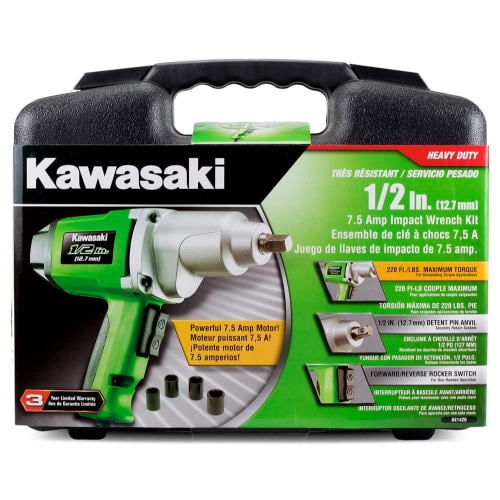 Kawasaki 841426 7.5 Amp 1/2 Inch Impact Wrench Kit - Walmart.com