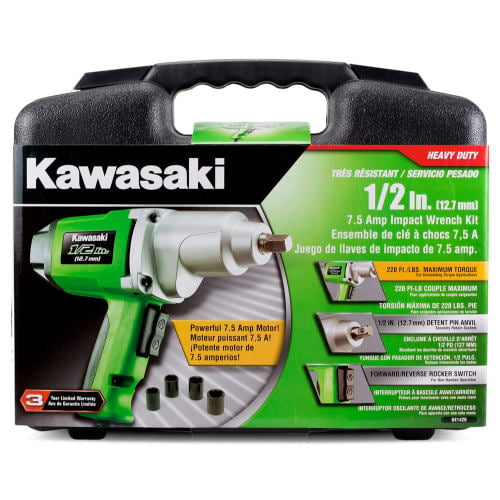 Kawasaki 841426 7.5 Amp 1/2 Inch Impact Wrench Kit