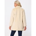 thumbnail image 4 of DARING DIVA Women's Lapel Faux Fur Fuzzy Warm Jacket Overcoat XL Apricot, 4 of 6