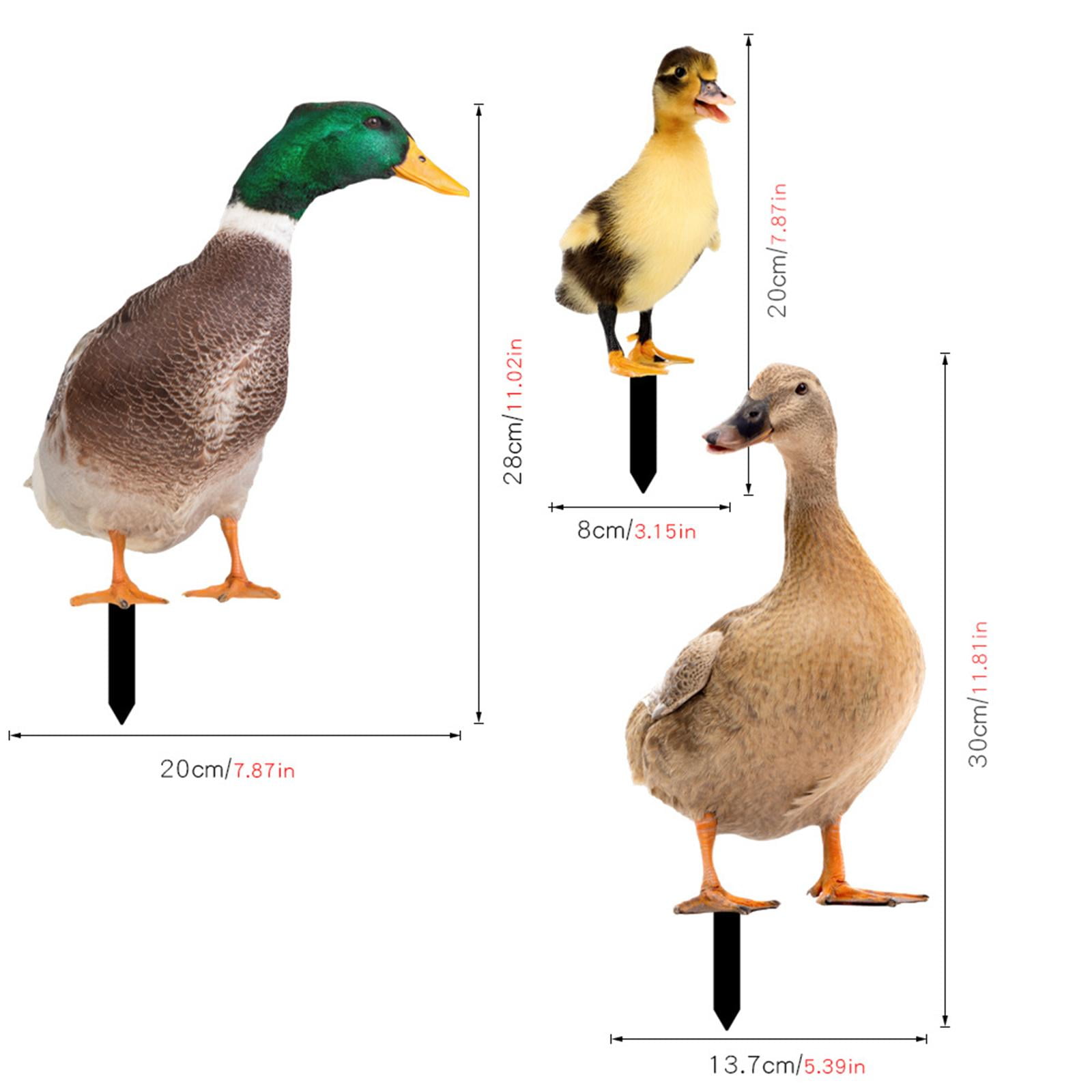 3Pcs Duck Animal Statue Stakes, Garden Stakes Decorative, Floor Decoration Ornaments, Duck Garden Statue for Porch Patio Yard Art Sculpture