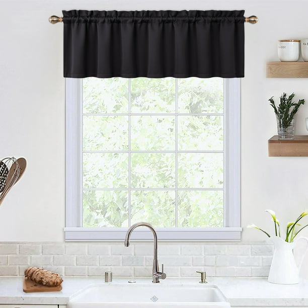 Haperlare 52"W x 15"L Kitchen Curtain Valance Blackout Valance Curtains