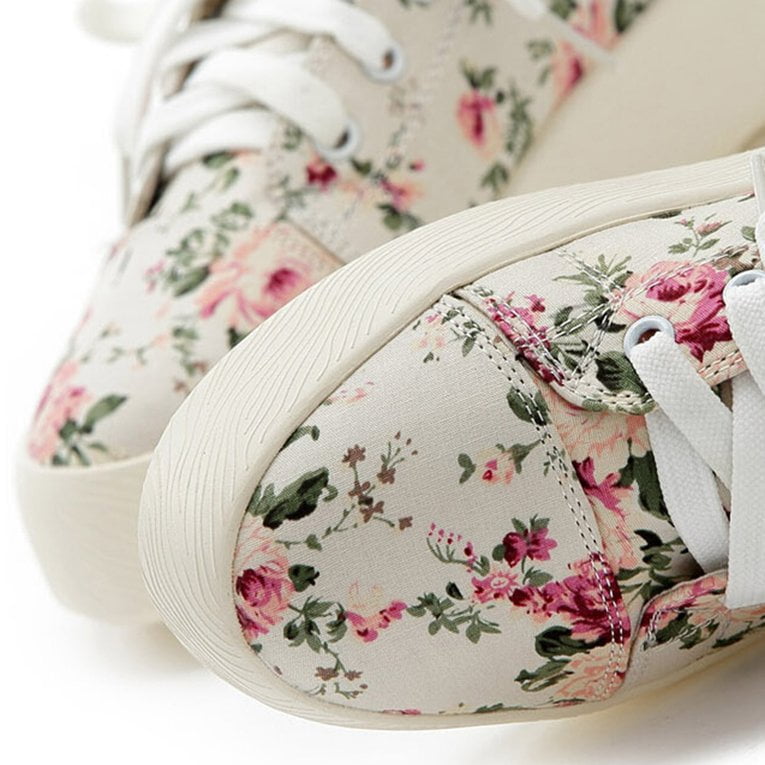 floral canvas trainers
