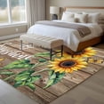 thumbnail image 4 of Yellow Sunflower Area Rug 5x8 FT, Non Slip Bedroom Throw Carpet, Butterfly Sunshine Brown Farmhouse Wood Washable Soft Floor Carpet Non-Shedding Rug for Living Room Nursery Dorm Office, 4 of 9
