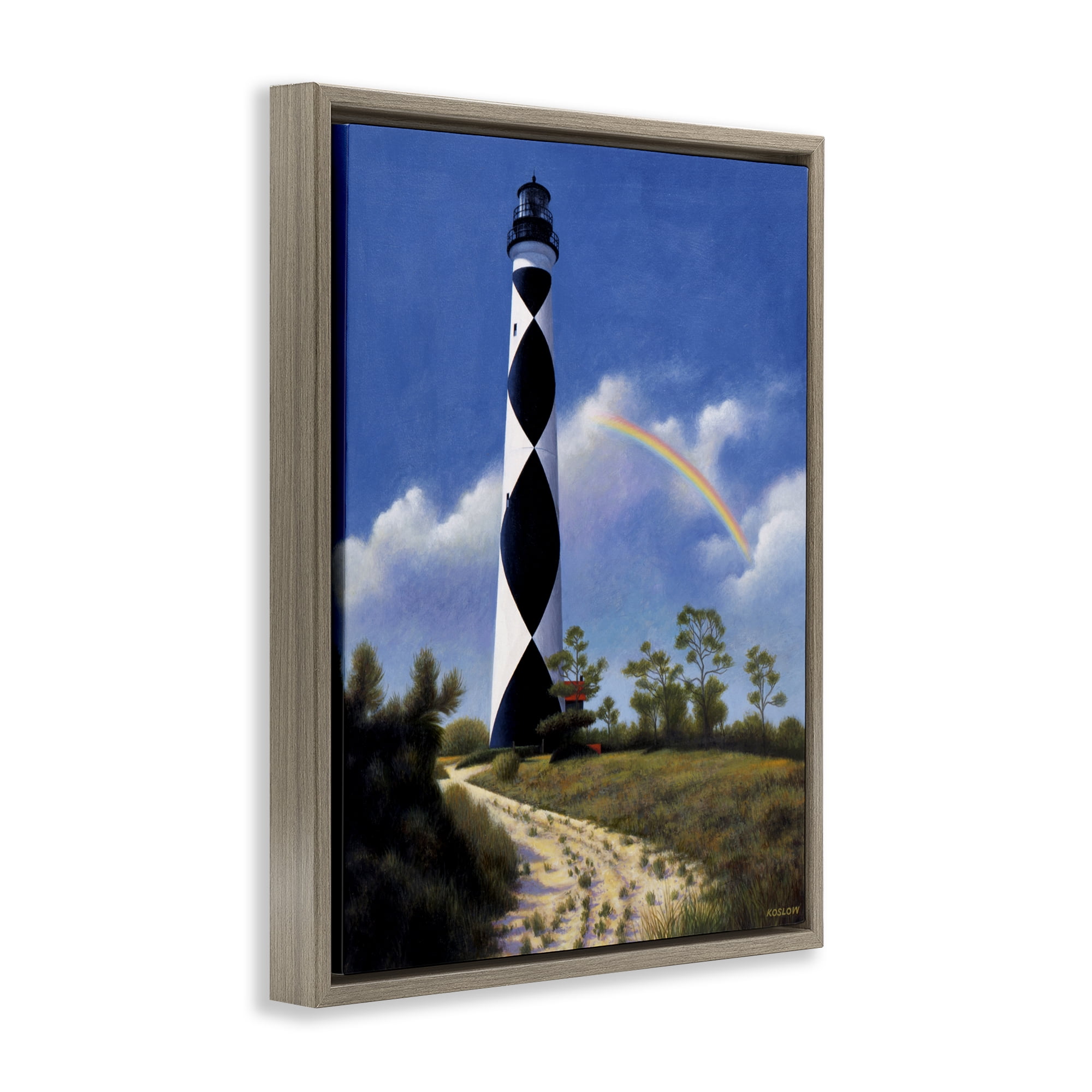 North Carolina Cape Lookout Brown Framed Floater Canvas Wall Art, design by Wind River Studios
