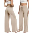 thumbnail image 3 of Women's Flowy Wide Leg Palazzo Pants, Drawstring Comfy Lounge Casual Yoga Maternity Trousers, 3 of 8