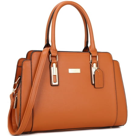 Green Zippered Faux Leather Purse - Dasein Women's Faux Leather Medium Satchel Handbag