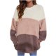 thumbnail image 1 of Suéter de felpa gruesa gruesa contrastante suelta informal de moda para mujer Fridja fksj733, 1 of 5