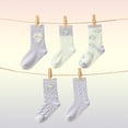 thumbnail image 3 of Balabala Girls Cotton Blend Crew Socks, 5-Pack Cute Ruffle Animal Socks, Soft Stretch School Socks for All-Season Wear (4–14 Years), 3 of 6