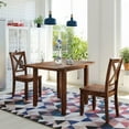 thumbnail image 2 of Bellemave 3-Piece Wood Drop Leaf Dining Table Set with 2 X-Back Chairs, Modern Kitchen Dinette Set for 2, Space-Saving Breakfast Nook Dining Set(Brown), 2 of 9