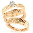 thumbnail image 1 of Gold Matching Engagement Wedding Ring Bridal Set New, 1 of 4