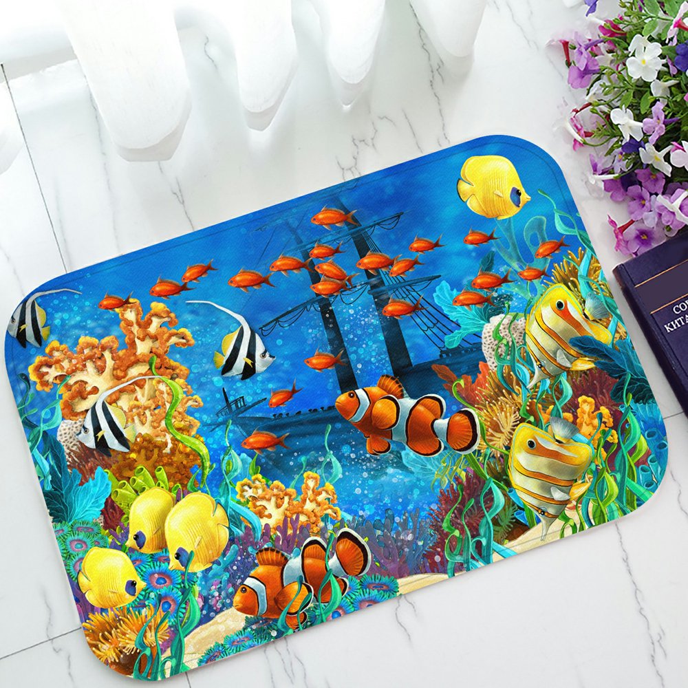 ECZJNT The coral reef for the children Doormat Bath Mat Rug Entrance