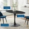 thumbnail image 4 of Modway Lippa 54" Oval Artificial Marble Dining Table in Black Black, 4 of 6