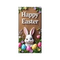 thumbnail image 7 of AZXY Happy Easter Door Cover 71x35 Inch, Bunny with Eggs on Wood Door Banner Backdrop, Spring Front Door Decorations for Outdoor Porch Farmhouse Easter Party Wall Home Decor, 7 of 7