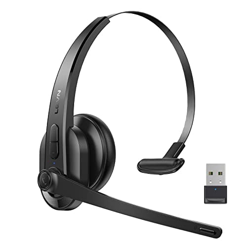 LEVN WIRELESS HEADSET BLUETOOTH HEADSET WITH MICROPHONE AI NOISE - BLACK
